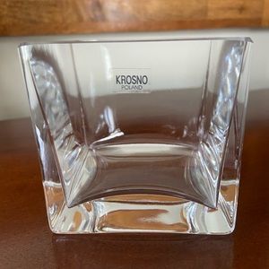Krosno Poland heavy square glass dish